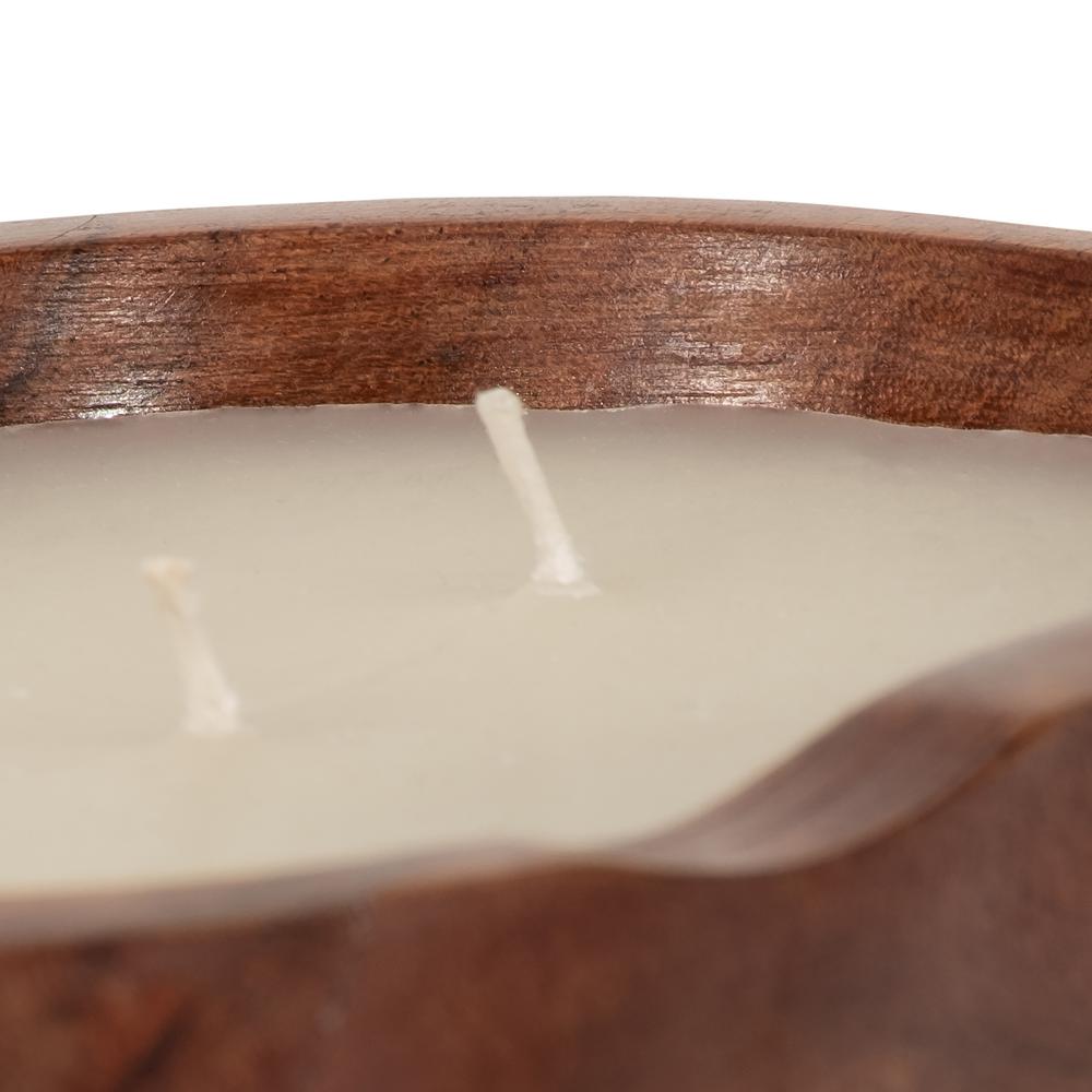 8" 16 Oz Vanilla Oval Bowl Candle, Natural. Picture 4