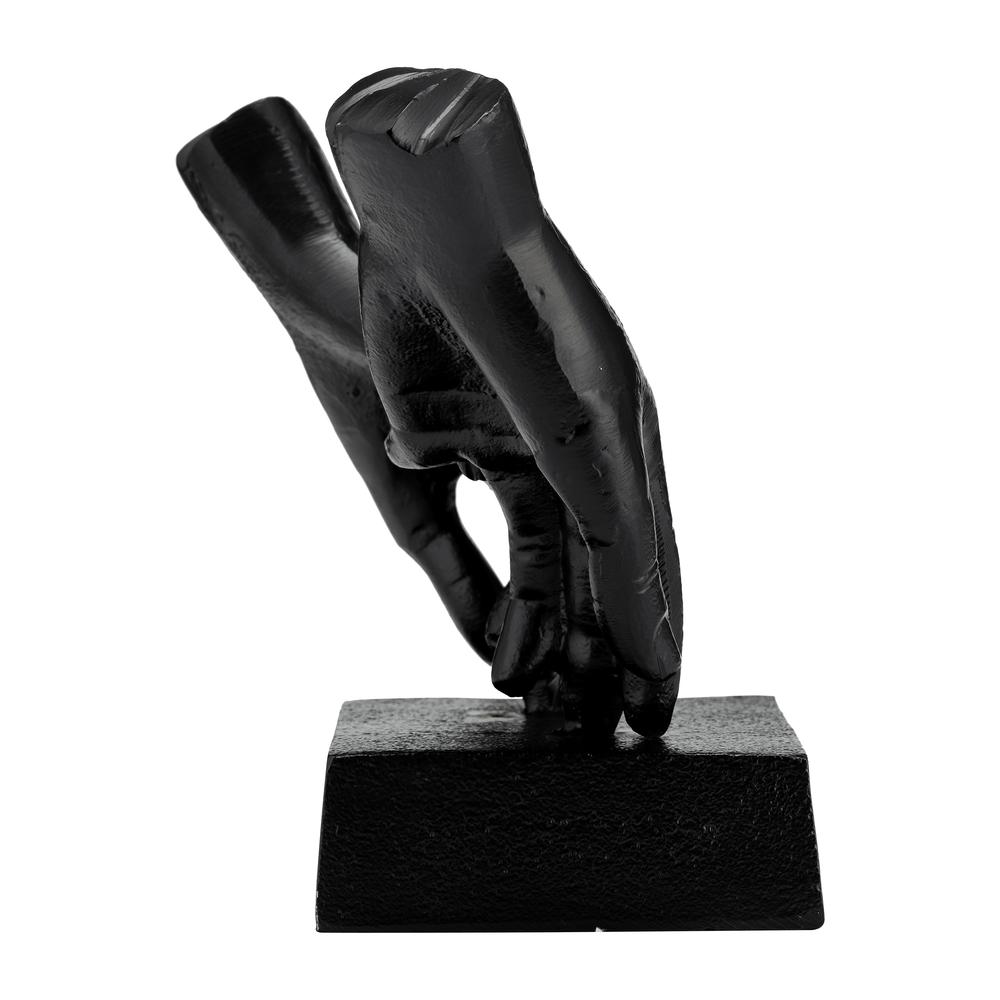 Metal,9"h,entwined Hands Sculpture, Black. Picture 3