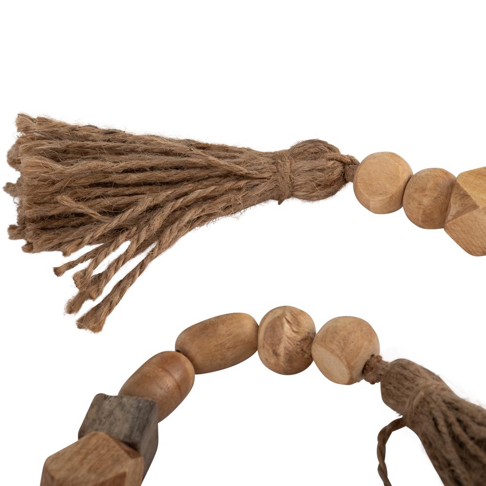 Wood, 31" Bead Garland, Natural. Picture 4