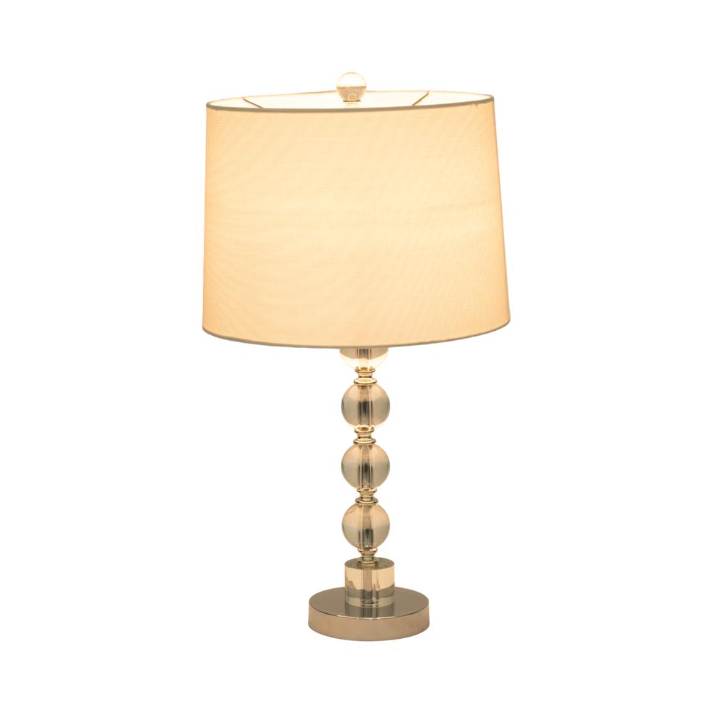 S/2 22" Crystal Table Lamp, Silver. Picture 2