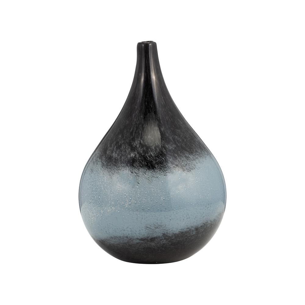 Glass, 12" Vase Blue Ombre. Picture 1