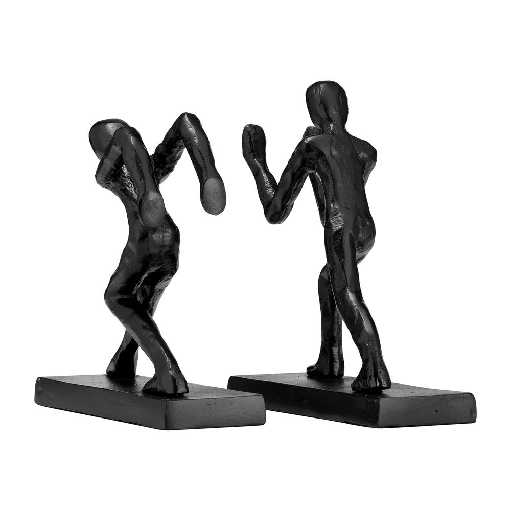 Metal,s/2 9"h, Push Hold Figures Bookends,black. Picture 5