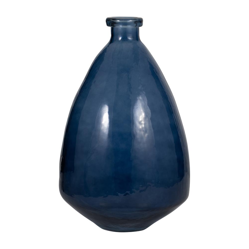 Glass, 19" Balloon Vase, Blue. Picture 2