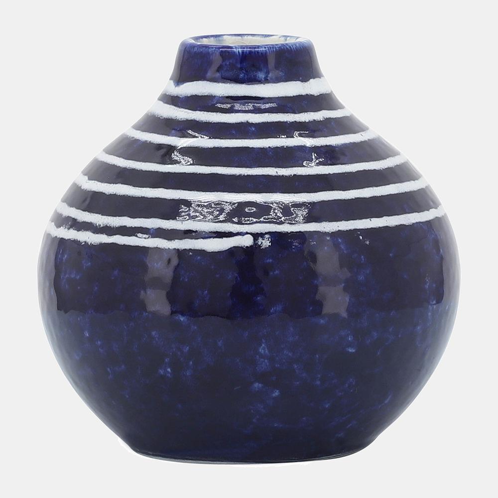 Cer, 5"h Primeval Vase, Blue. Picture 2