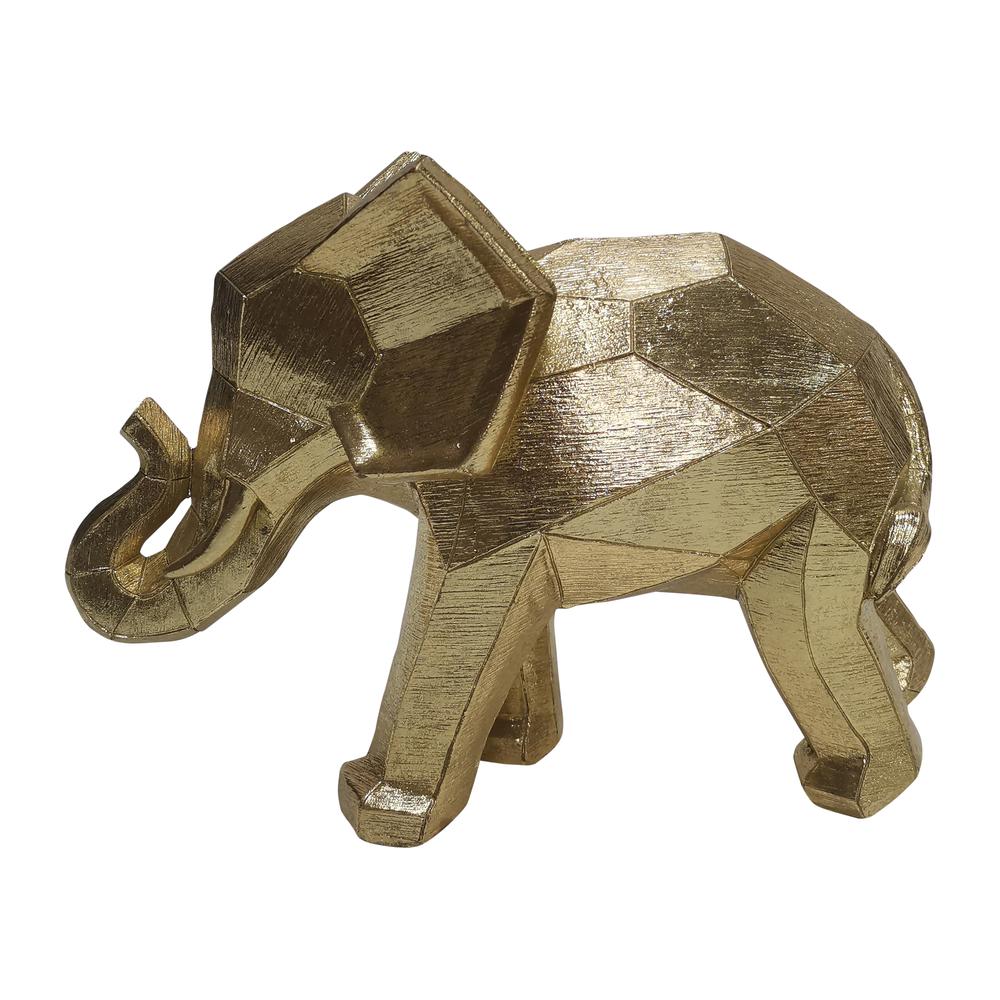 9" Geometric Elephant, Gold. Picture 1