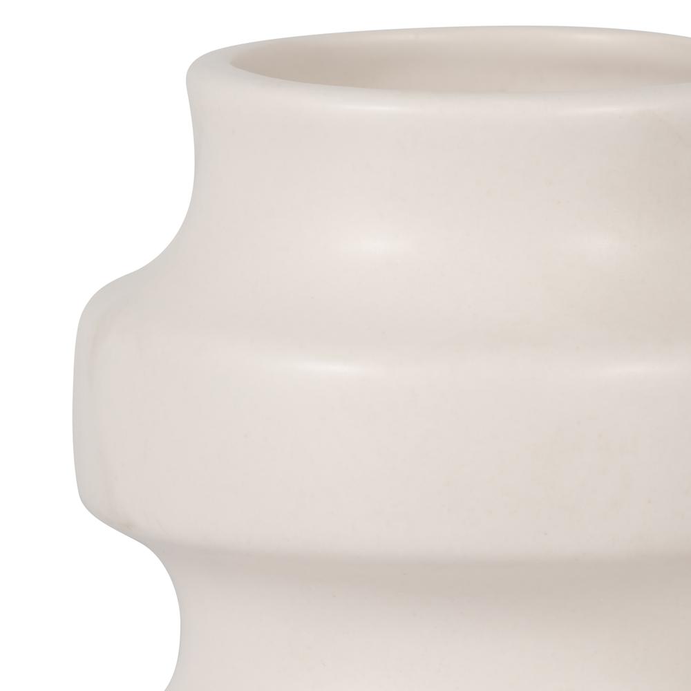 Cer, 9" Tiered Vase, White. Picture 3