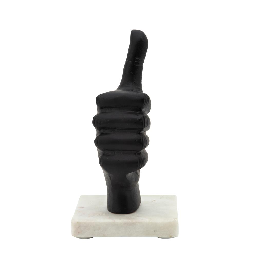 8" Metal Thumbs Up, Black. Picture 3