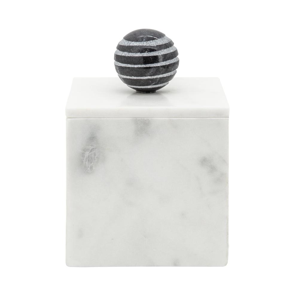 Marble, 5x7 Box W/ Orb, White. Picture 2