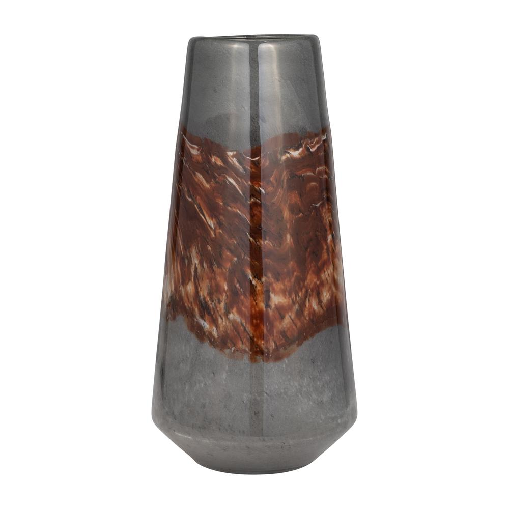 Glass, 17" Vase Grey/brown. Picture 1