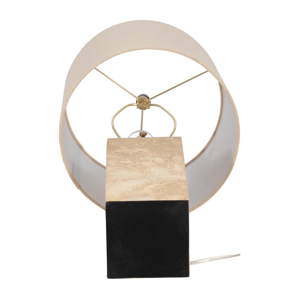 Travertine, 25" Pillar Table Lamp, Natural. Picture 6