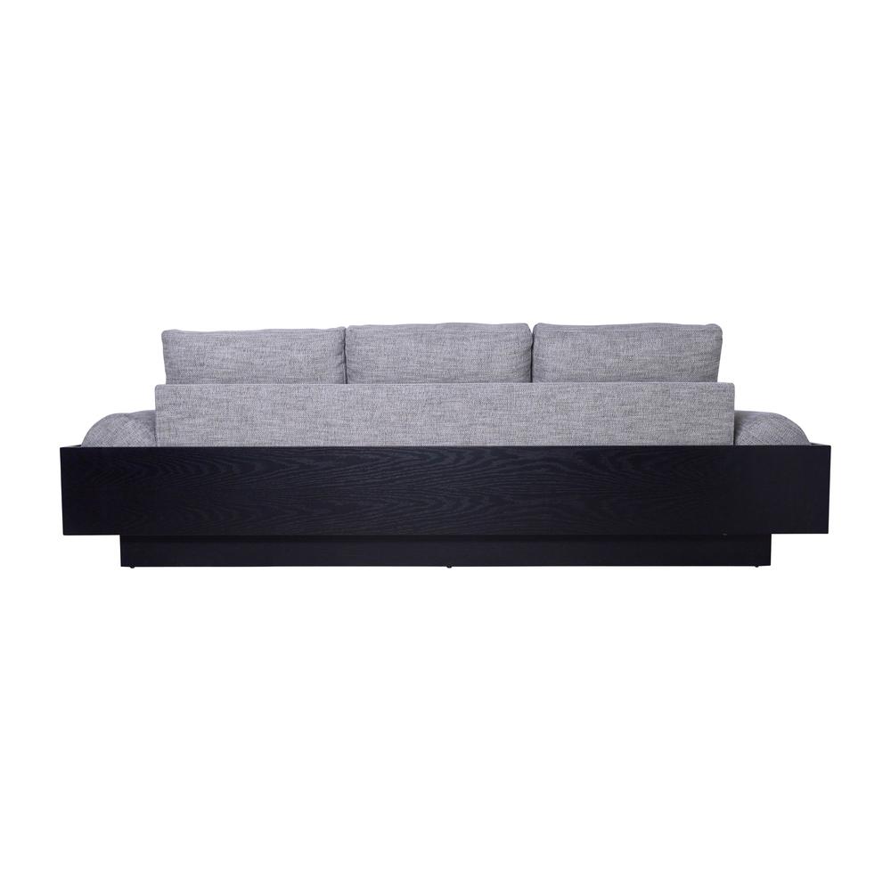 3- Seater Bolster Sofa - Black Wood Base - Tan/blk. Picture 4