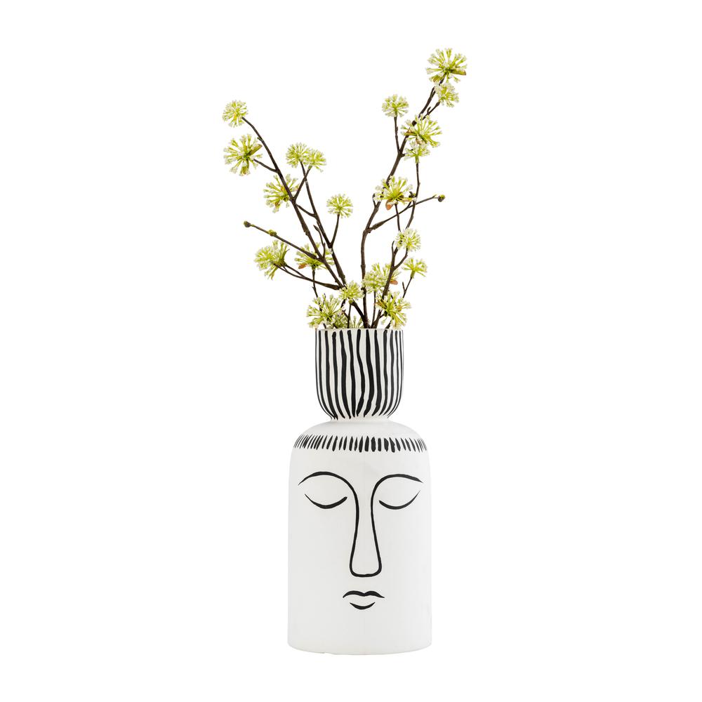 Cer, 11"h Sleeping Man Flower Vase, Wht/blk. Picture 6