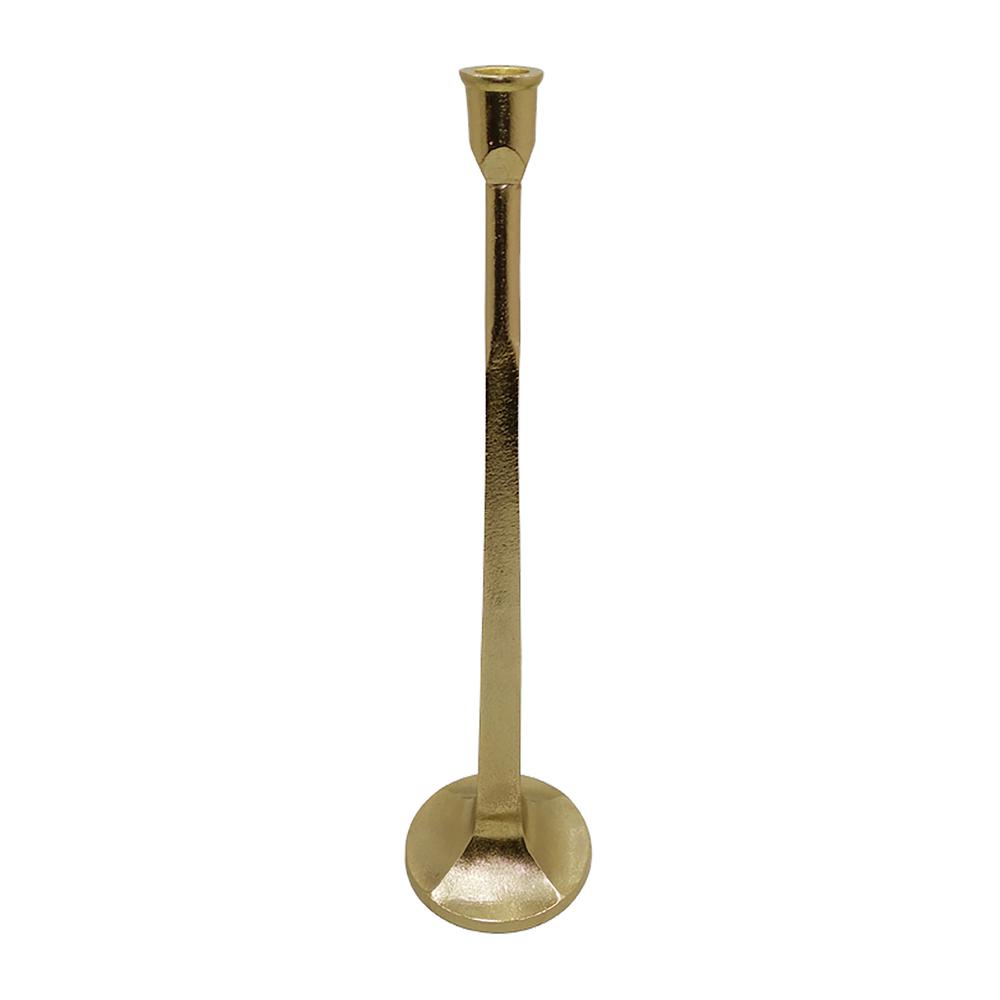 Metal, 20" Squared Off Taper Candleholder, Gold. Picture 1