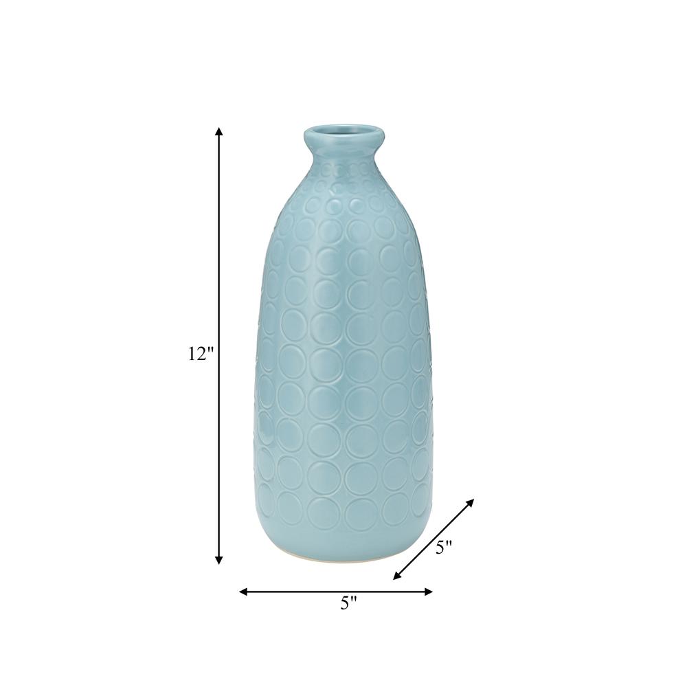 Cer, 12" Circles Vase, Aqua Haze. Picture 8