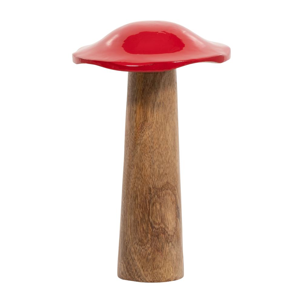 Wood, 10" Toadstool Mushroom, Red. Picture 2