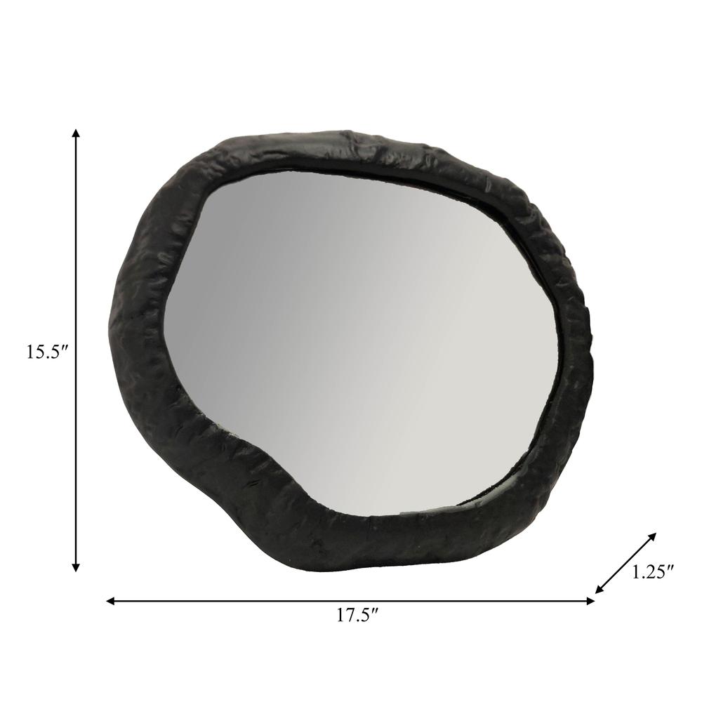 Alum,18",hammered Outlined Mirror,matte Black. Picture 2