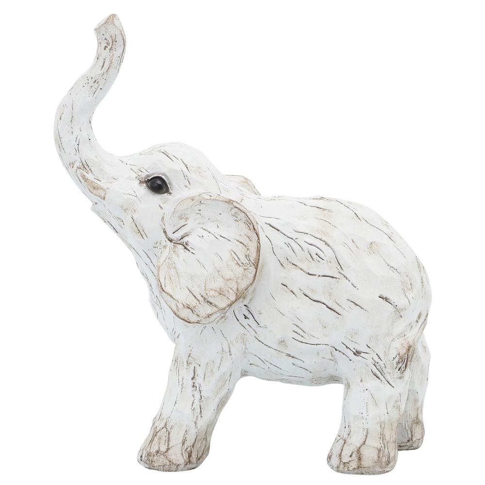 11" Elephant Figurine , White. Picture 2