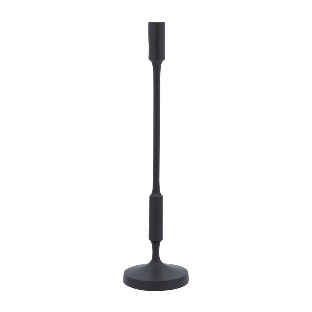Metal, 20"h Taper Candle Holder, Black. Picture 1
