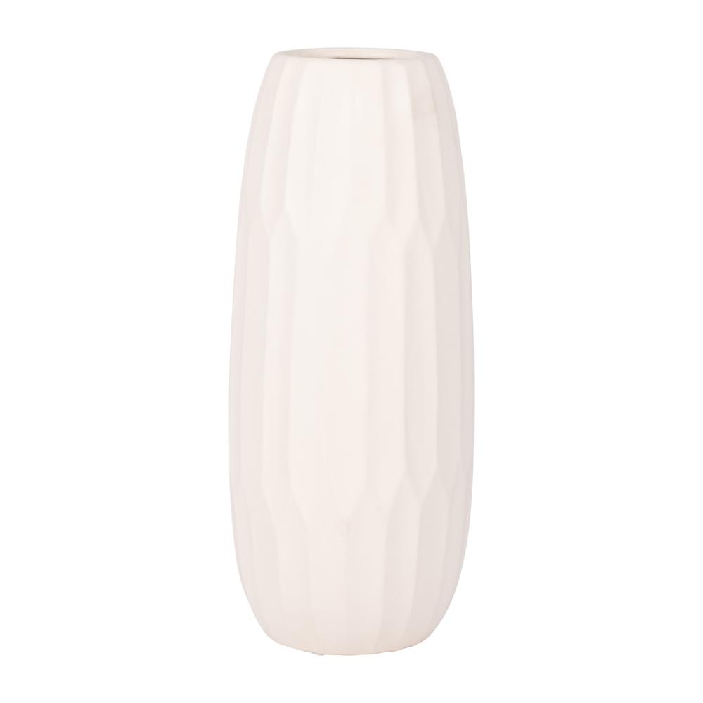 Ceramic 14" Vase , Creme. Picture 1