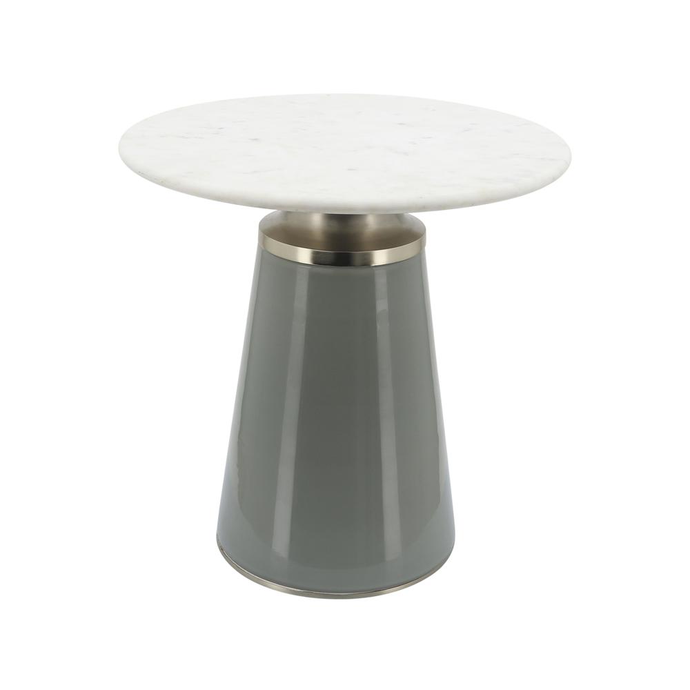 Marble Top, 18"h Nebular Side Table, Gray. Picture 2