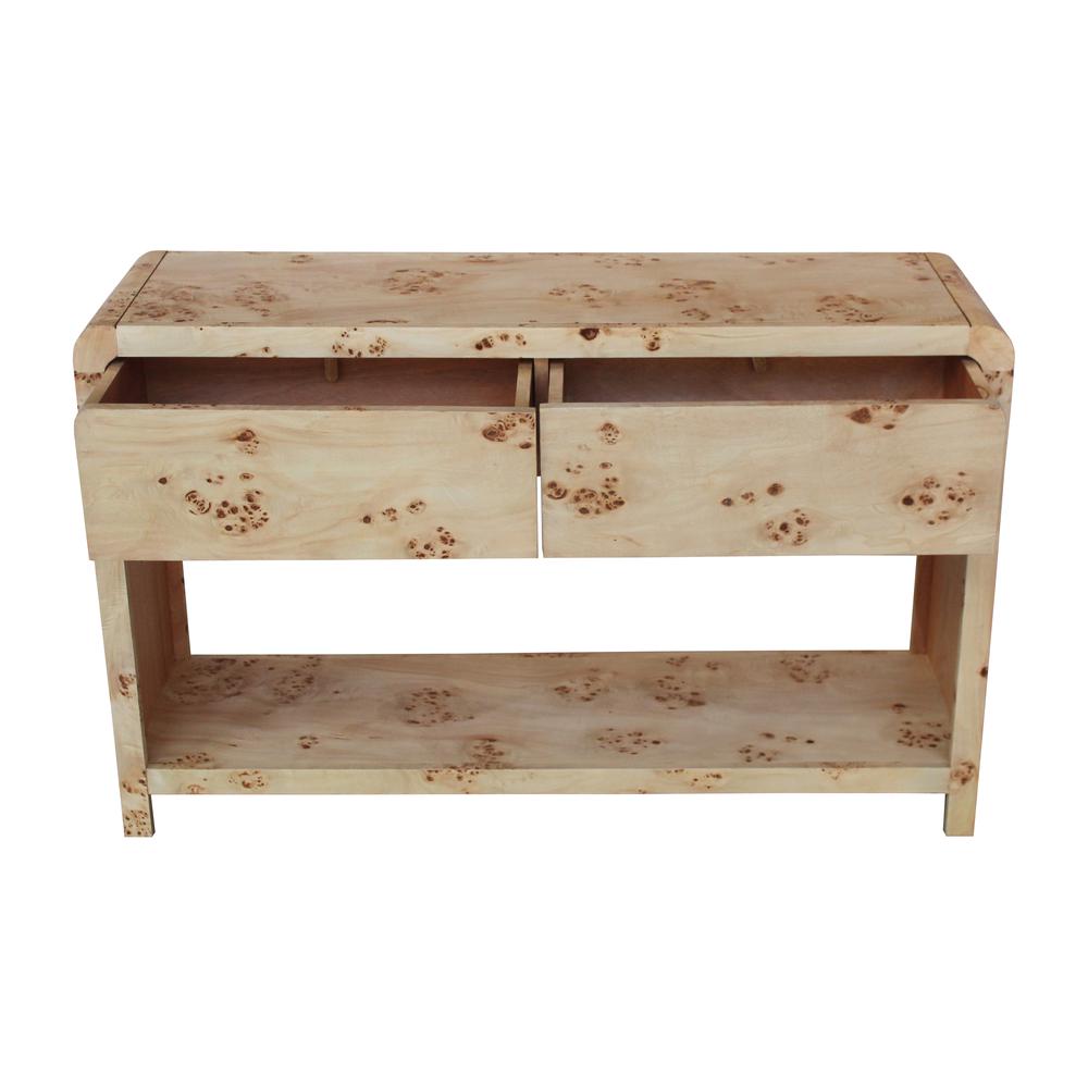 47" Cube Console With 2 Drawers, Natural. Picture 3