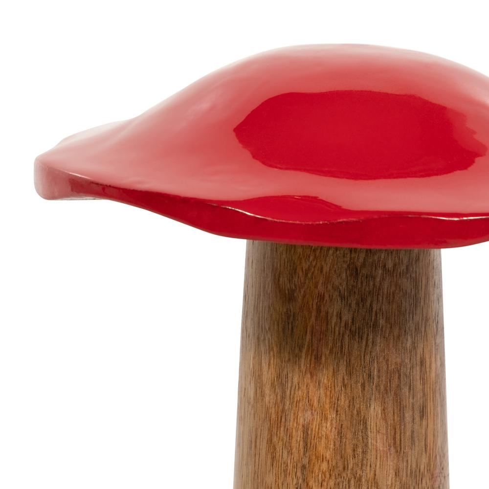 Wood, 10" Toadstool Mushroom, Red. Picture 3