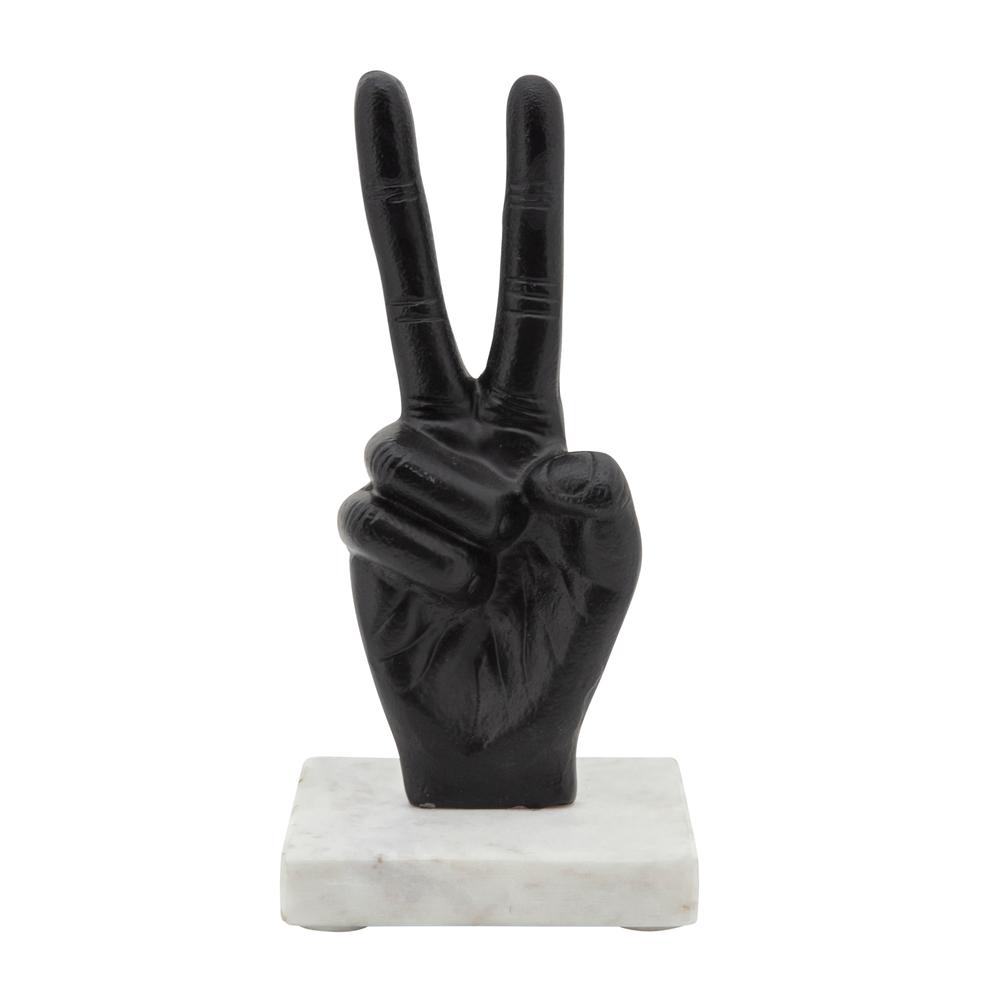 8" Metal Peace Sign, Black. Picture 1