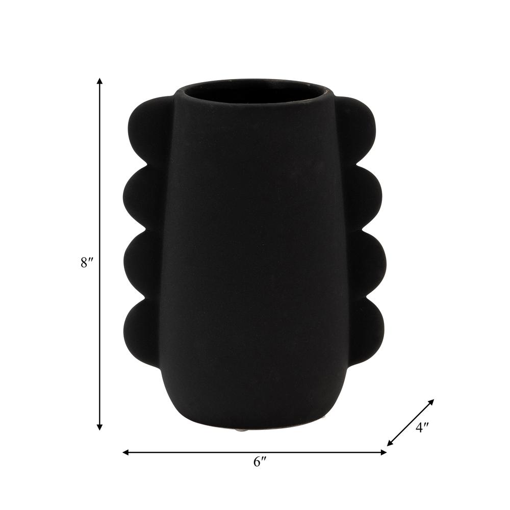 Dol, 7" Eared Vase, Black. Picture 8