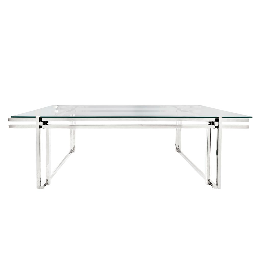 Metal 55" Coffee Table, Silver. Picture 1