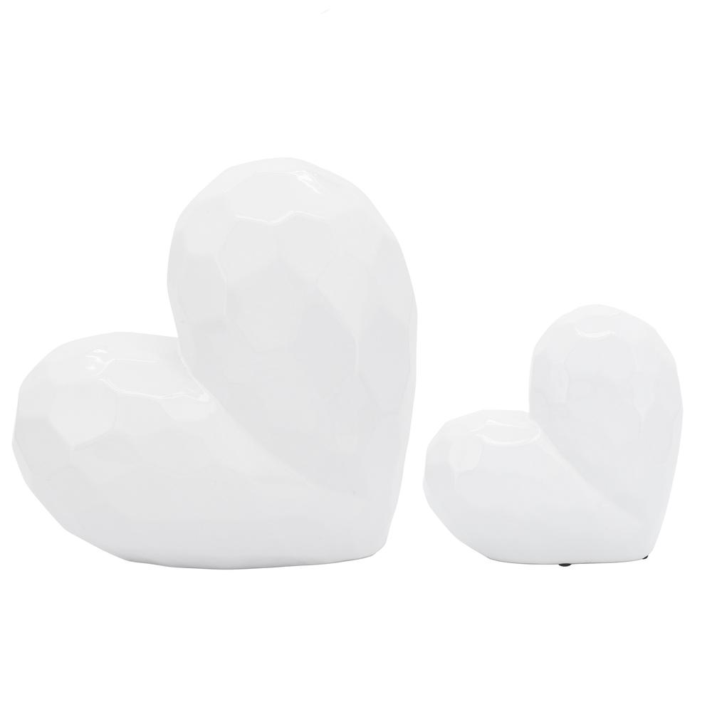 White Ceramic Heart, 8". Picture 7