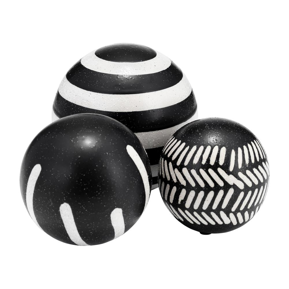 Cer, S/3 4/5/6", Tribal Orbs, Blk/ivory. Picture 8