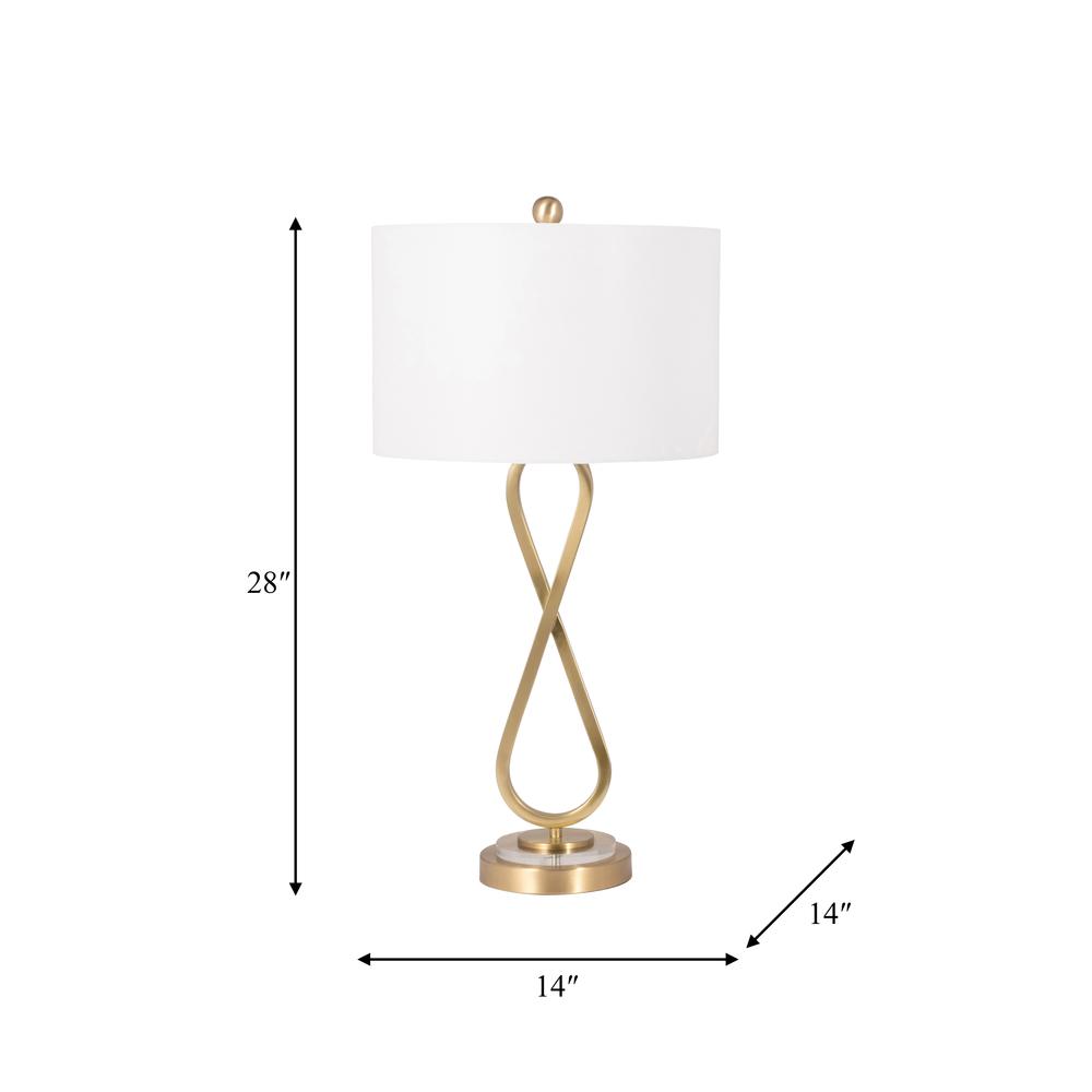 Metal, S/2 28" Infinity Table Lamps, Gold. Picture 9