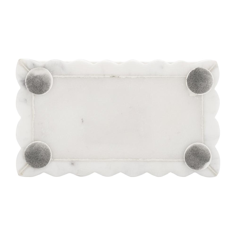 Marble, 7x3" Ridged Box, White. Picture 7