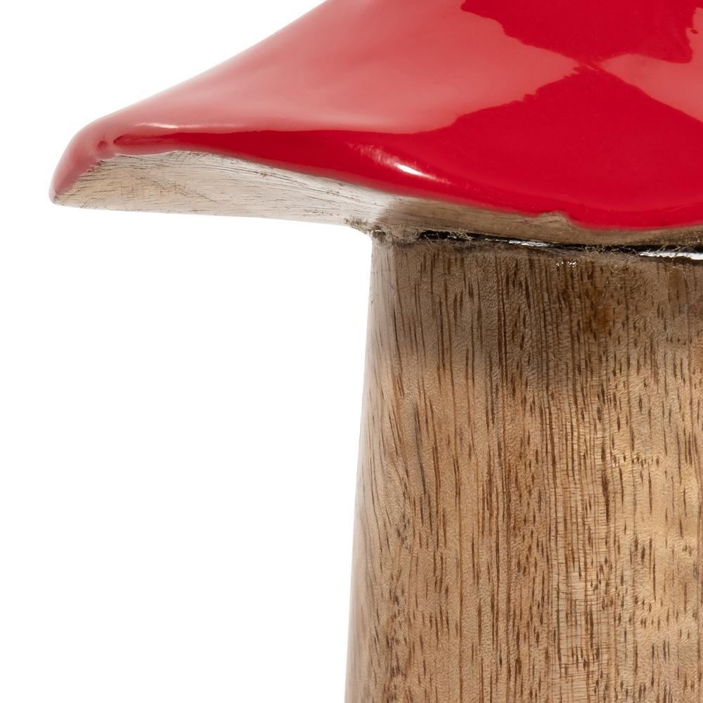Wood, 6" Toadstool Mushroom, Red. Picture 4