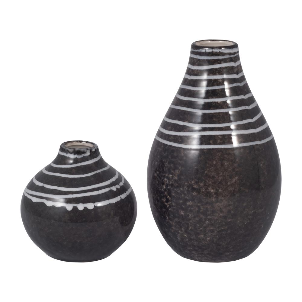 Cer, 10" Primeval Vase, Black. Picture 7