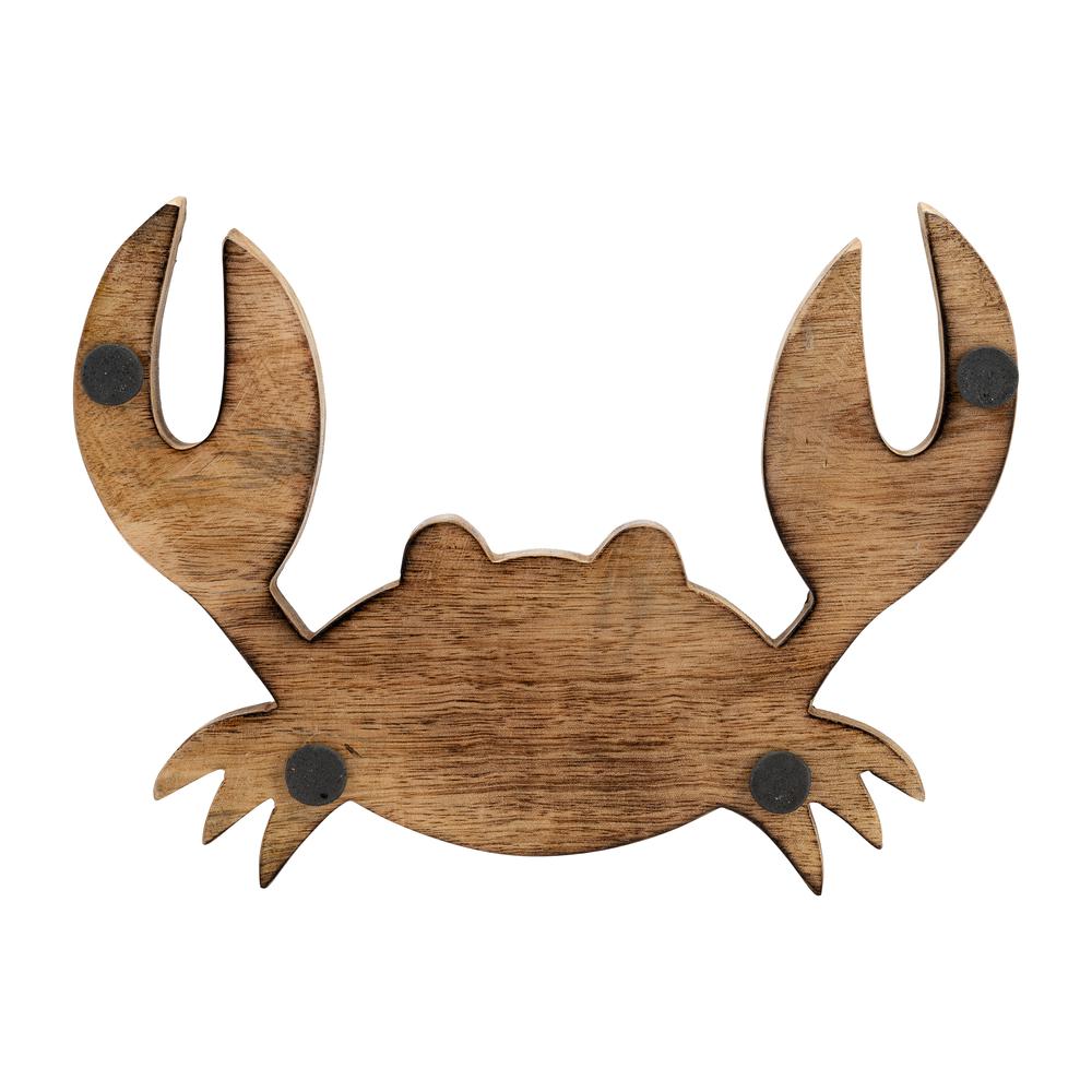 Wood, 8" Crab Deco, Brown. Picture 8
