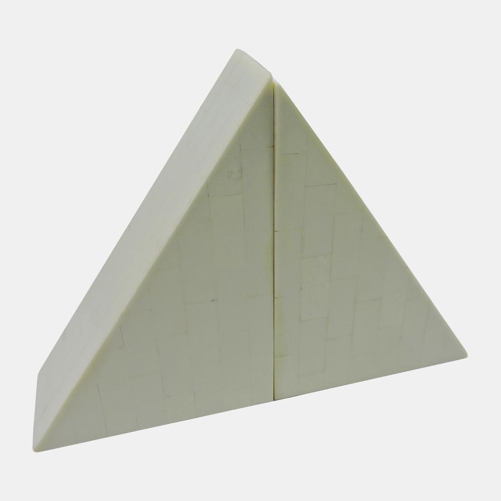 Resin, S/2 7" Right Angle Bookend, Ivory. Picture 1