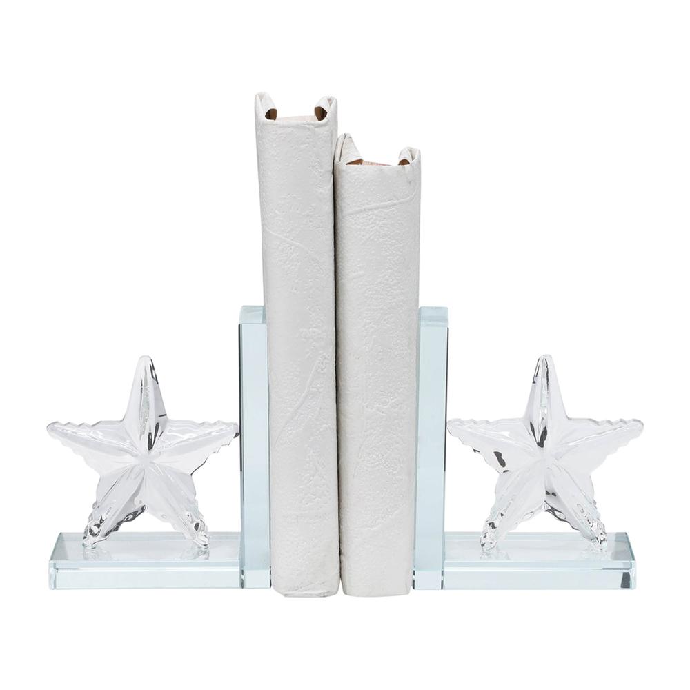 Crystal, S/2 5"h Star Bookends. Picture 4