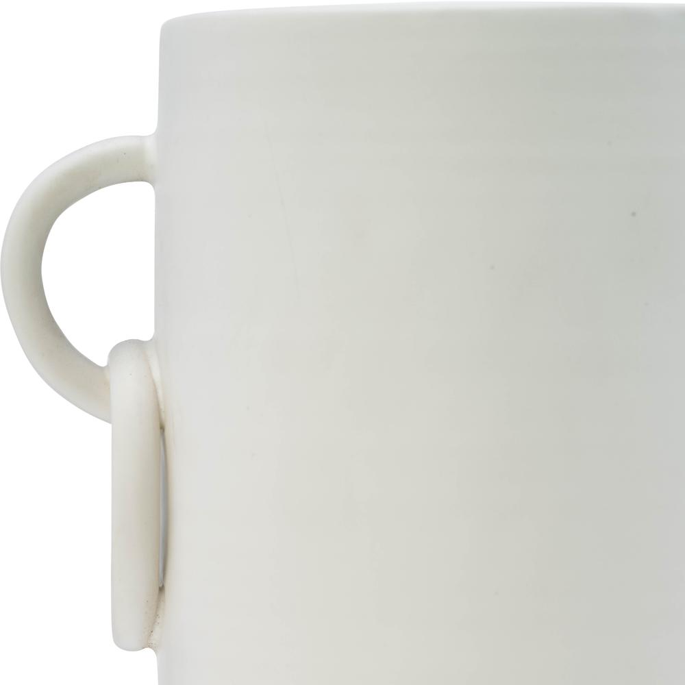 Cer, 13"h Vase With Handles, White. Picture 8