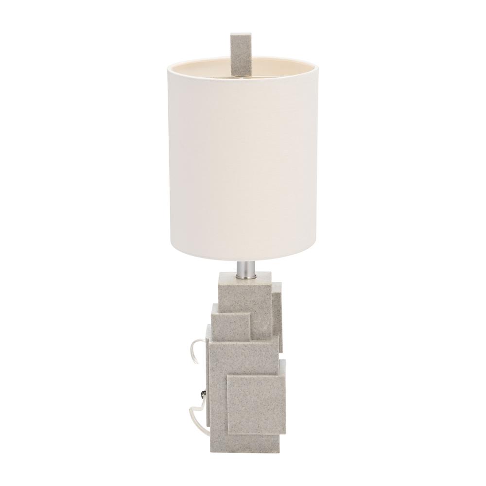 Resin 21" Blocks Table Lamp,gray. Picture 4
