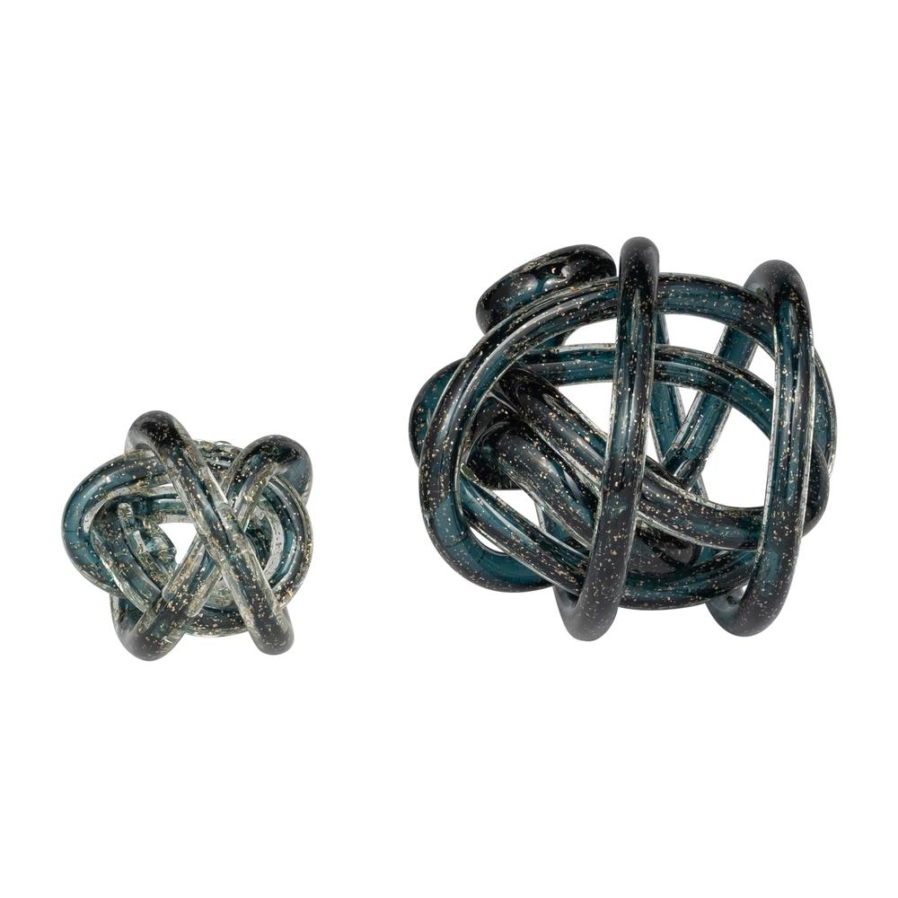 Glass, 4" Knot Blue. Picture 6