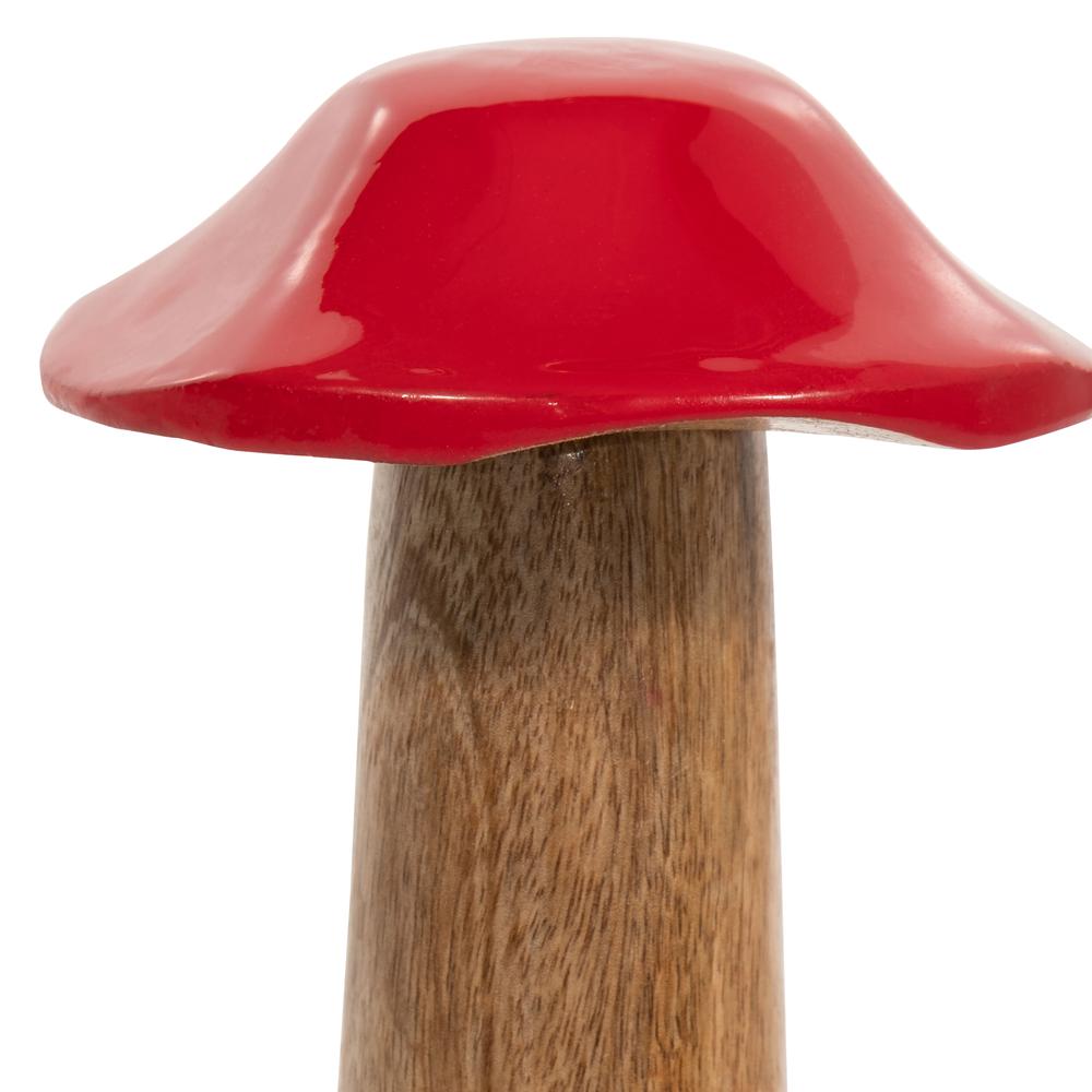 Wood, 8" Toadstool Mushroom, Red. Picture 4
