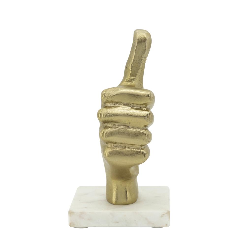 8" Metal Thumbs Up, Gold. Picture 3