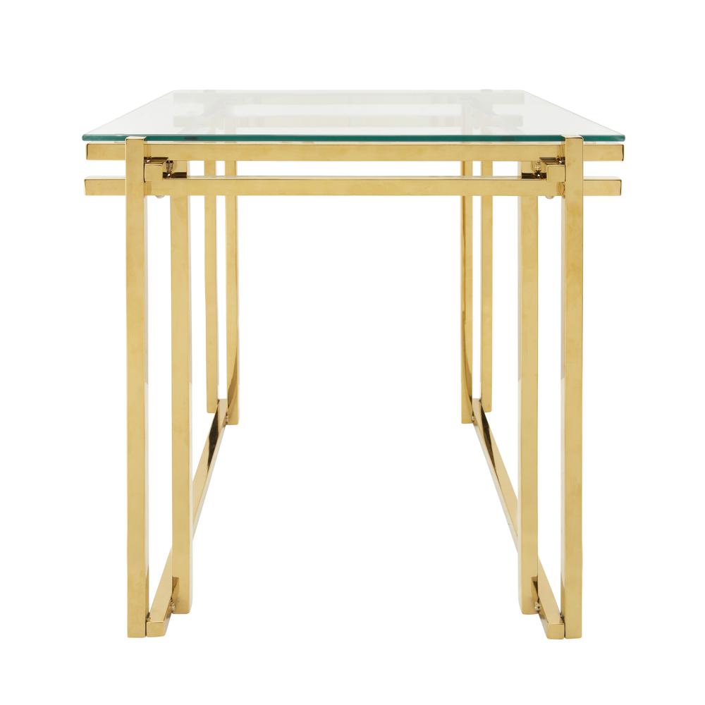 Metal 24" Side Table, Gold. Picture 1