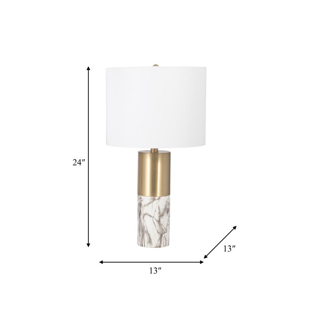 S/2 Metal 24" Table Lamp, White. Picture 9