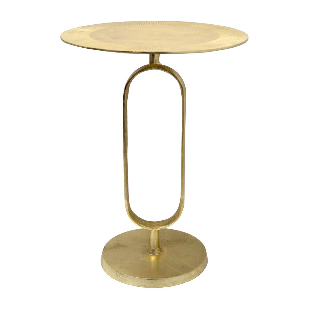 Metal, 16"dx21"h Side Table, Champagne, Kd. Picture 1