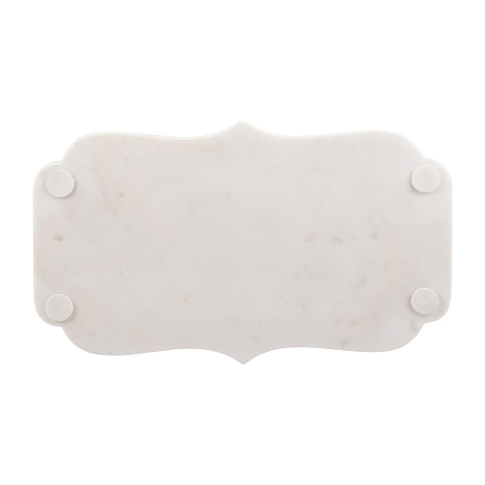 Marble, S/2 15/18"l Accent Trays, White. Picture 9