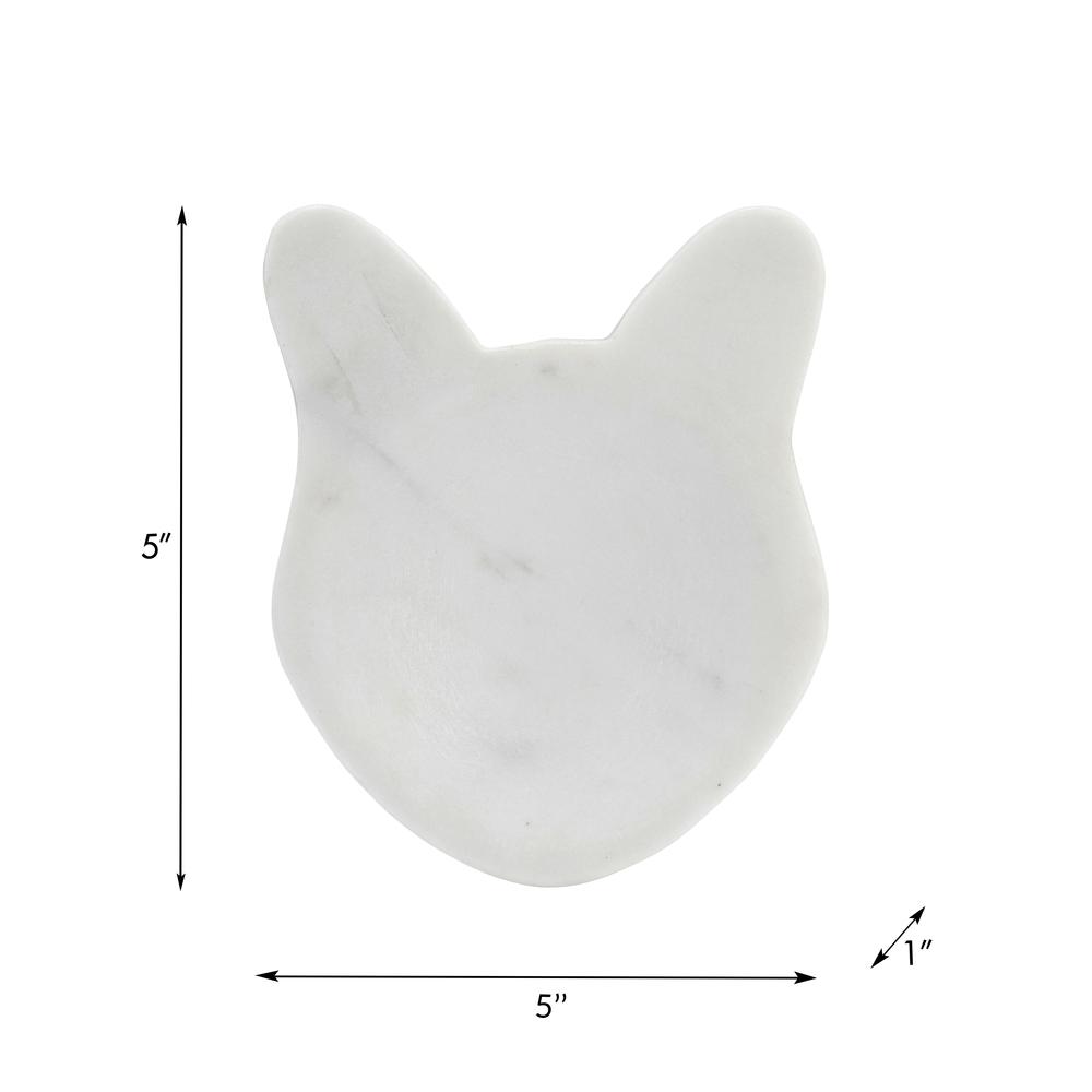 Marble, 5" Cat Tray, White. Picture 7