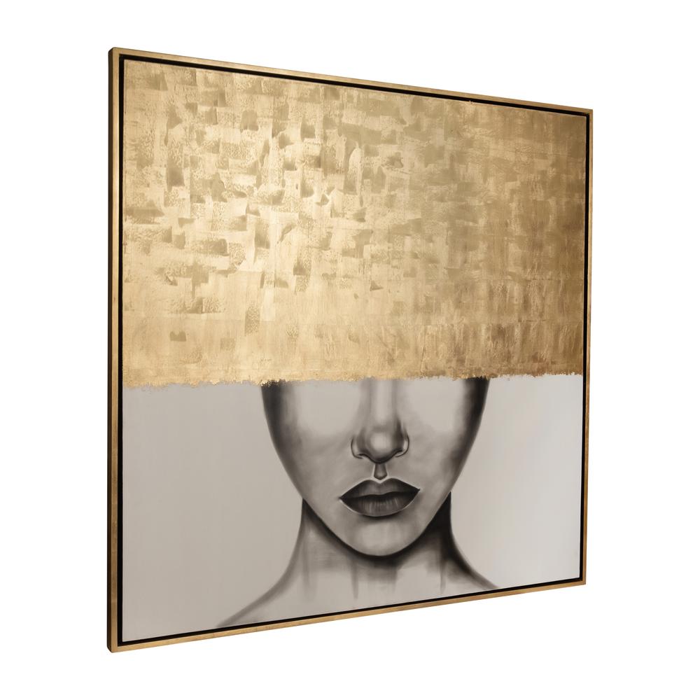 71x71, Hand Painted Gold Streak Woman. Picture 2