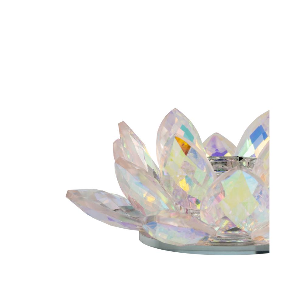Blush Crystal Lotus Votive Holder 6". Picture 3
